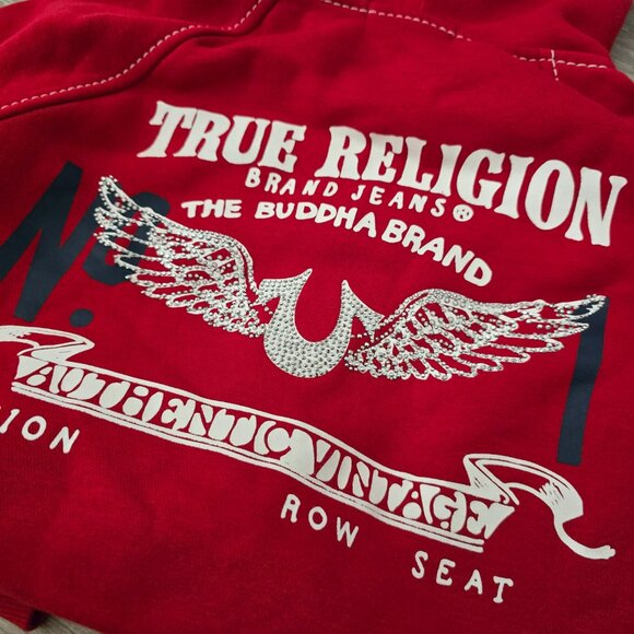 TRUE RELIGION Shrunken Crystal Wing Zip Hoodie - Multiple sizes - Picture 7 of 7